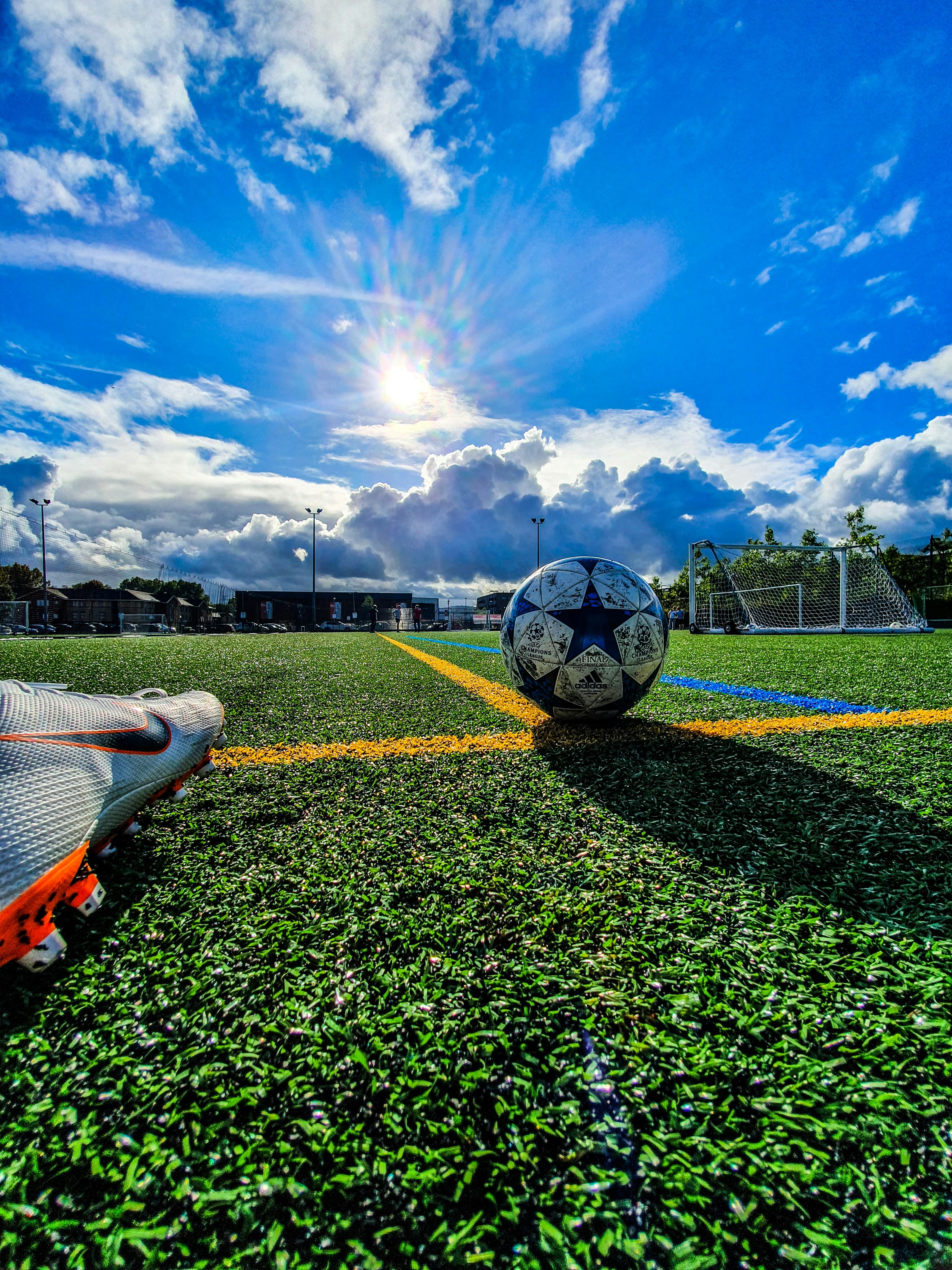 Outdoor sports turf ready for a game
